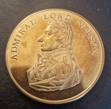Vintage Gold Metal Admiral Lord Nelson HMS Victory Medal Medallion/ Coin VGC