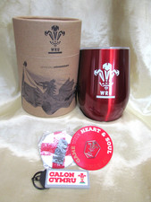 Welsh Rugby Union (WRU) Official Membership Gift Set Travel Cup Badges Keyring
