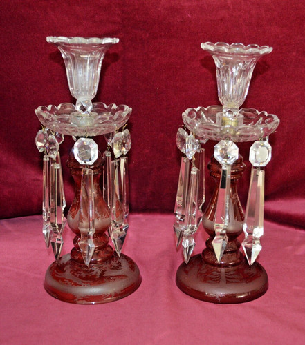 Antique victorian ruby etched - antique,