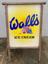 Vintage Original Wall's Ice Cream 1970's Tin A Frame Display Board