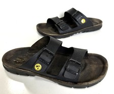 Mens/Ladies Black BIRKENSTOCK Double Strap Anti-Slip Sandals Size UK 8 Worn Cond