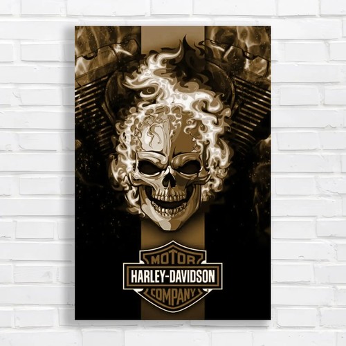 Flaming skull harley davidson - flaming, harley-davidson