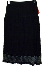 NEW SUPERB QUALITY? LAURA LEBEK BLACK SKIRT? SIZE 8/10 ~  32" L  #663*