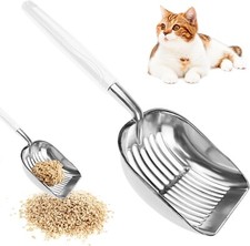 Cat Litter Scoop New Large Metal Size Tray Pet Accessories Non-Slip Handle 2pcs