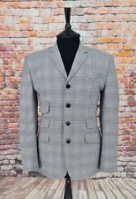 mod suit,skinhead suit Grey POW Check suit 4 button suit 3-2 pocket slim fit