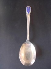 Silver Plated & Enamel Commemmorative Spoon Queen Elizabeth Silver Jubilee 1977