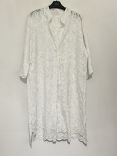 White Lace Throw On Tunic Shirt Top Size 16-18