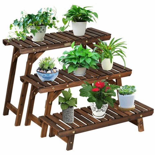 Tier step design wood - design, plant