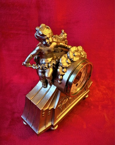 Antique cherub clock mantel - cherub,