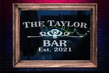 Custom Etched Mirror/Wall Sticker Art Decal wallart Bar pub man cave games room