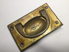 Antique Brass Drawer / chest Cupboard Flush Brass Handle Recessed  Salvaged