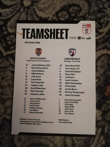 Notts chesterfield - v,