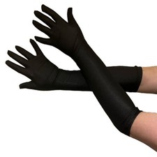 Ladies Long Black Opera Evening Satin Finger Gloves Party Fancy Dress Prom