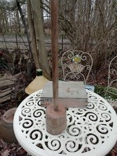 Antique 19th Century Wooden Apple Fruit Hand Press Crusher Mortar Pulper 39"