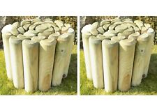 Log Rolls Lawn Border Edging Timber Path Wooden Garden Edge 2.4m x 9" (225mm)2pc