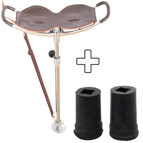 Leather shooting stick with - stick,