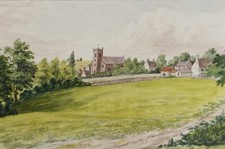 Original Watercolour, 'Village