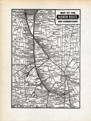 1938 monon route - 1938, map