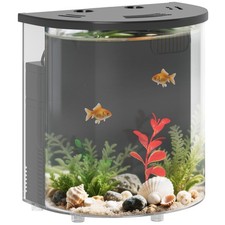 PawHut Fish Tank, 3L Nano Aquarium Starter Kit with Filter System, LED Light
