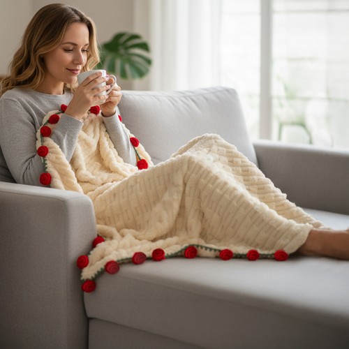 100cm flowers bouquet blanket - 100cm,