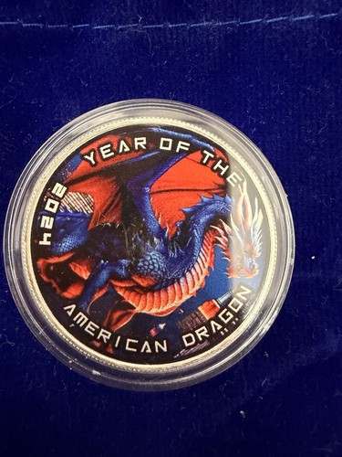 1oz 999 silver american dragon - silver,