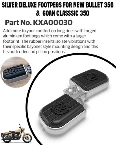 Silver deluxe footpegs fit - silver,