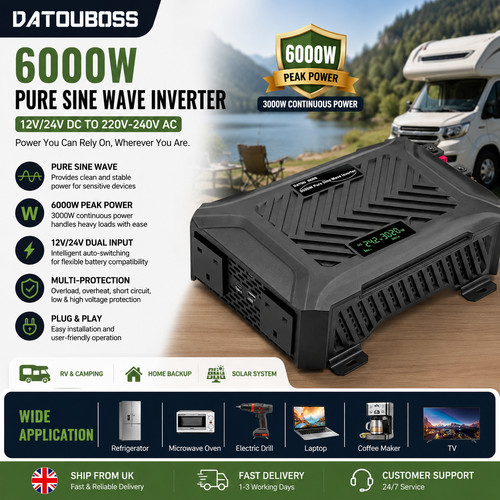3000w 12v 24v - pure, sine