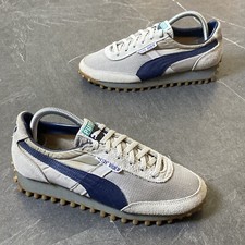 Vintage 1980s PUMA Elite Rider UK6 Rare OG Grey Blue Runners 80s