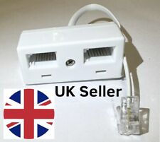 RJ11 To Dual UK BT Telephone Socket Conversion Adaptor 