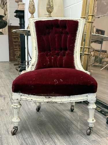Victorian red velvet chair - victorian,