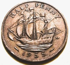 1955 Queen Elizabeth II Half