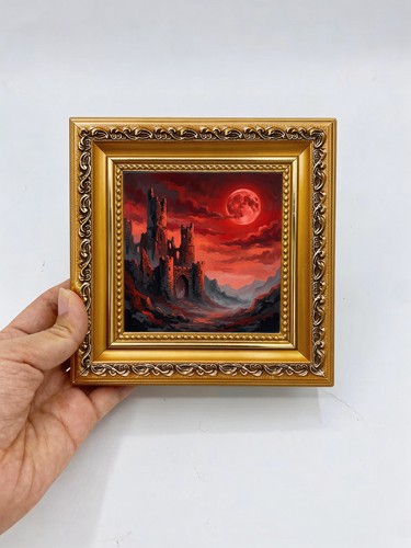 Dark gothic castle - ruin, red