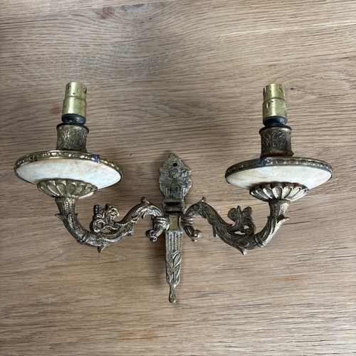 Vintage brass wall sconce - brass,