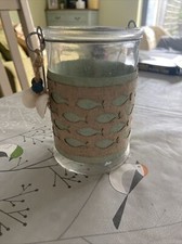 Hanging glass jar tea light lantern candle holder wedding shabby chic vase with