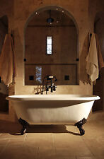 Double Ended Cast Iron Bath + DeckTaps & Waste/Trap Kit 1550mm NO TH