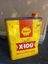 Vintage Shell X-100 Multigrade Oil Tin.