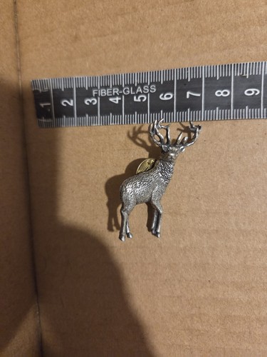 Pewter standing stag pin - stag,