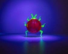 Glowing Glass Ladybug Figurine