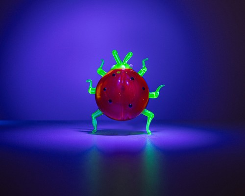 Glowing glass ladybug figurine - glowing,