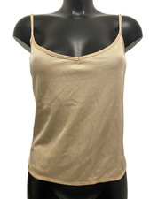 Vintage Gold Nude Camisole Top 40" chest Soft silky nylon satin feel vest