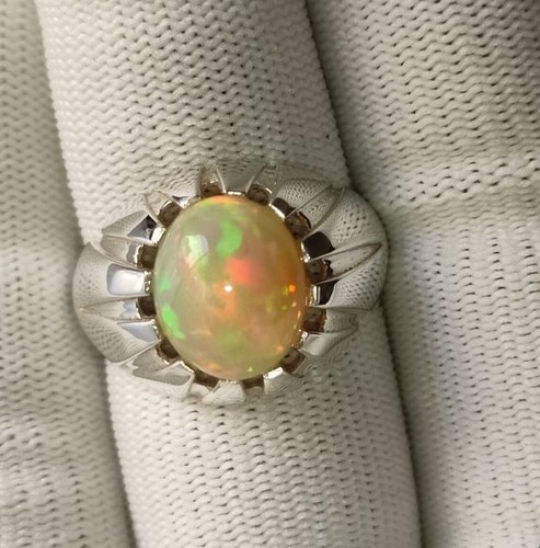 Natural ethiopian opal ring - opal,