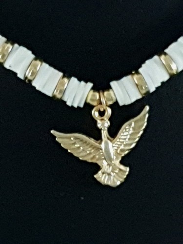 White gold necklace beaded - gold,