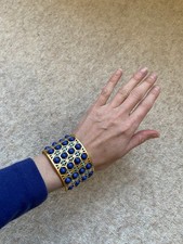 Stella and Dot Cuff Bracelet Gold Tone Metal