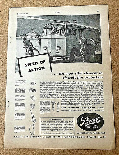1954 aircraft advert pyrene - 1954,