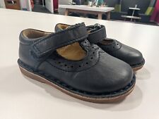 JoJo Maman Bebe Infants Leather T Bar Shoes Size UK 4 Navy