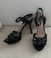 Russell & Bromley Vince Camuto Black Leather Patent High Heel Sandals. Size 40