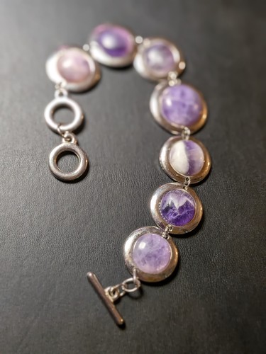 Vintage silver tone amethyst - vintage,
