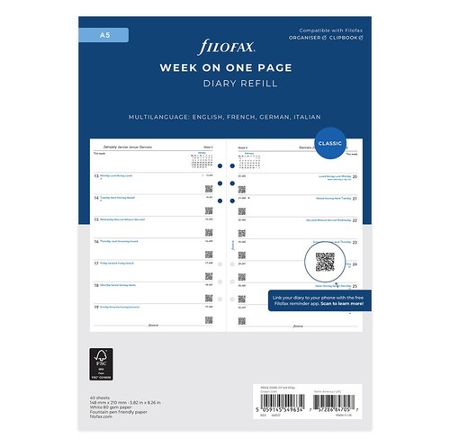 Filofax diary 2026 - 2026, week