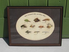 Vtg New Zealand Lake And River Fishing Flies Framed Art Display Greig Sports