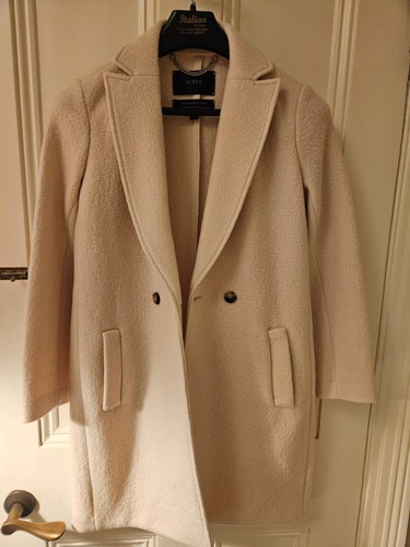 Jcrew cream boiled wool coat - cream,